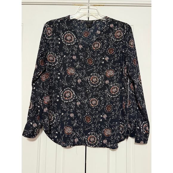 Ann Taylor Black Printed Blouse, Size M - Picture 1 of 6